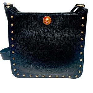 Michael Kors Sullivan Studded Crossbody Messenger Black EEUC